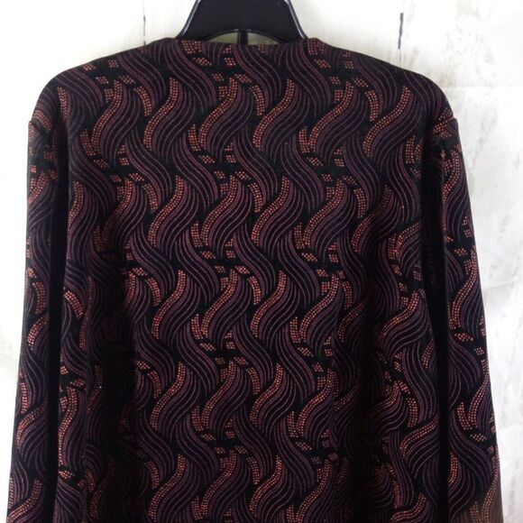 TanJay Womens Size M Multicolor Glitter Sparkle Rhinestone Zipper Front Stretch - Picture 8 of 12